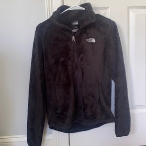 Black zipper north face fluffy winter coat jacket